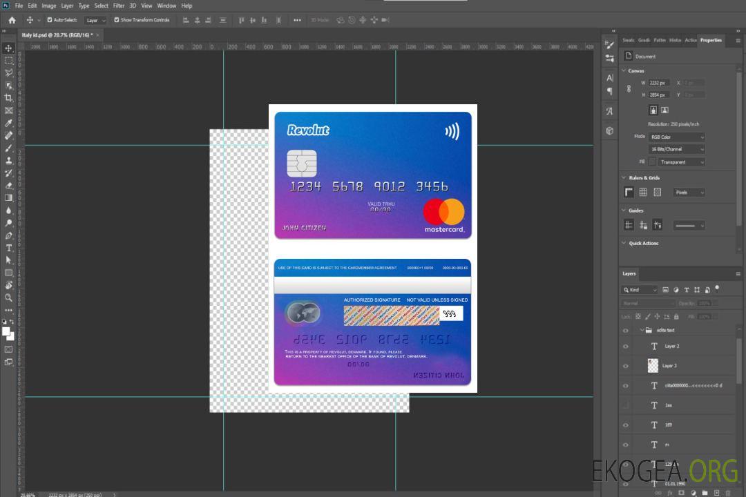 Carte Mastercard standard de la banque Revolut au Danemark template